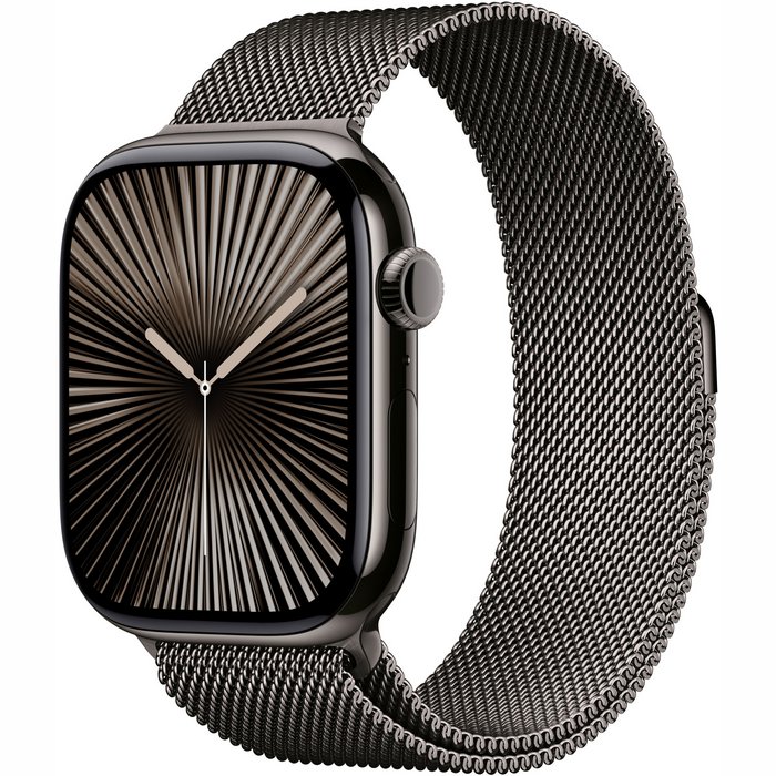 Viedpulkstenis Apple Watch Series 10 GPS + Cellular 46mm Slate Titanium Case with Slate Milanese Loop - M/L