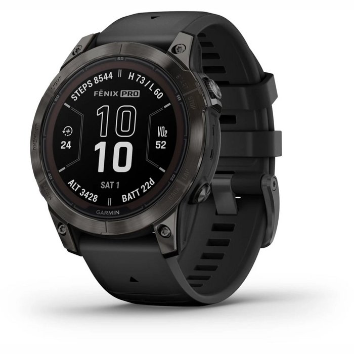 Viedpulksteņi Garmin Fenix 7 Pro Sapphire Solar Carbon Gray with Black Band
