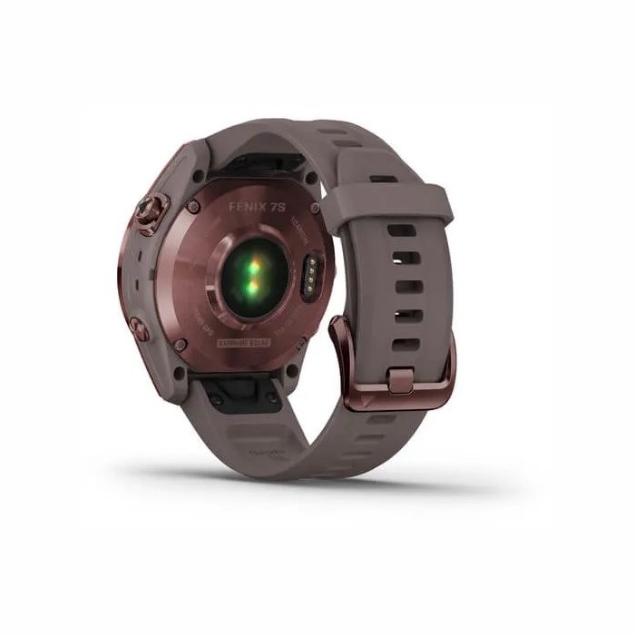 Garmin Fenix 7S Sapphire Solar итановый темно-бронзовый с сланцево-серым силиконовым ремешком