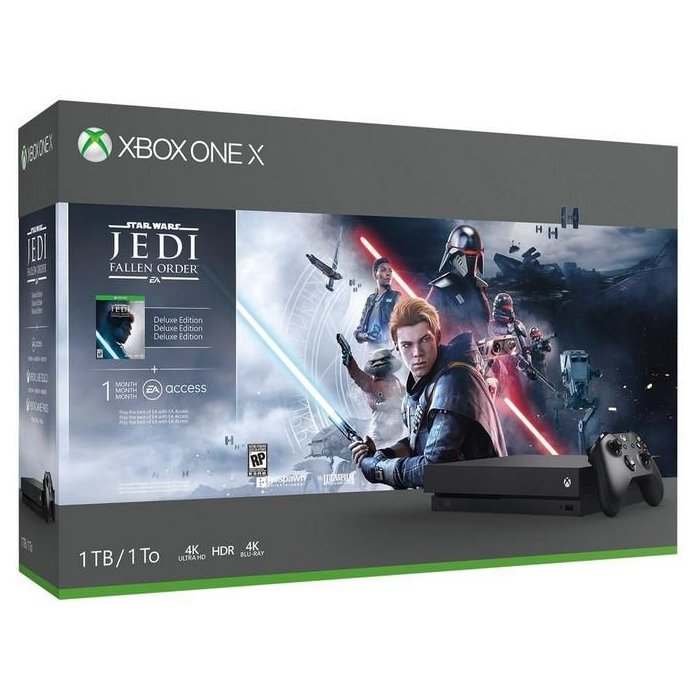Spēļu konsole Spēļu konsole Microsoft Xbox ONE X 1TB Black Star Wars Fallen Jedi