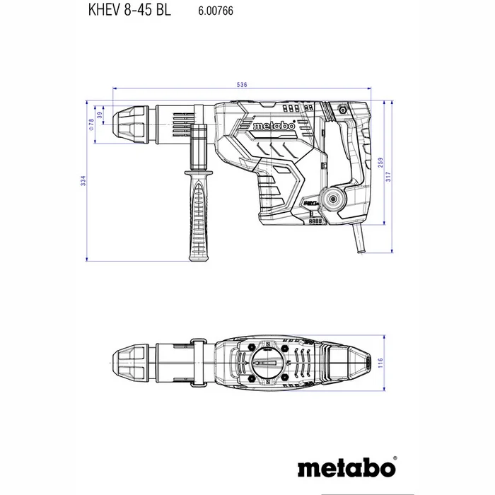 Kombinētais perforators Metabo KHEV 8-45 BL
