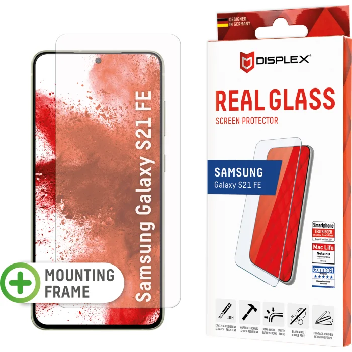 Viedtālruņa ekrāna aizsargs Samsung Galaxy S21 FE Real 2D Glass By Displex Transparent