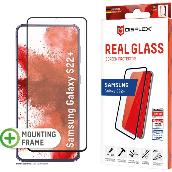 Viedtālruņa ekrāna aizsargs Samsung Galaxy S22+ Full Cover 3D Glass By Displex Black