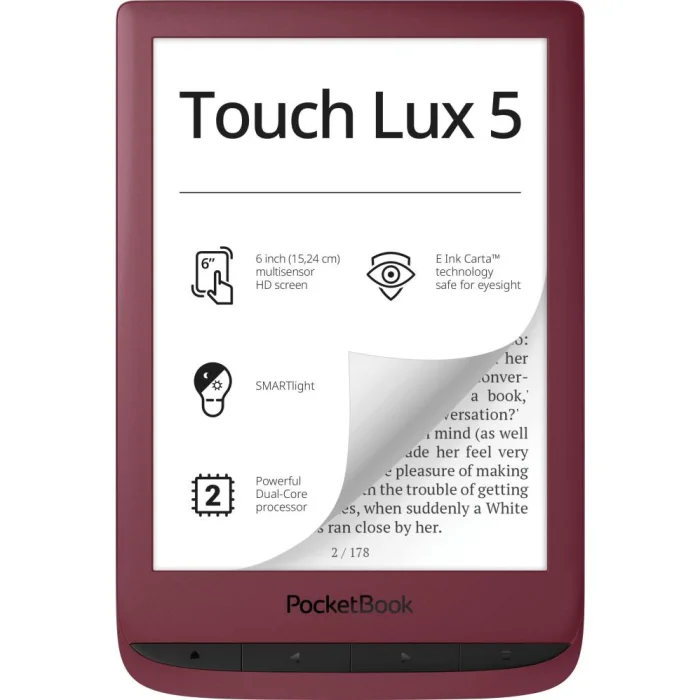 E-grāmatu lasītājs PocketBook Touch Lux 5 Red