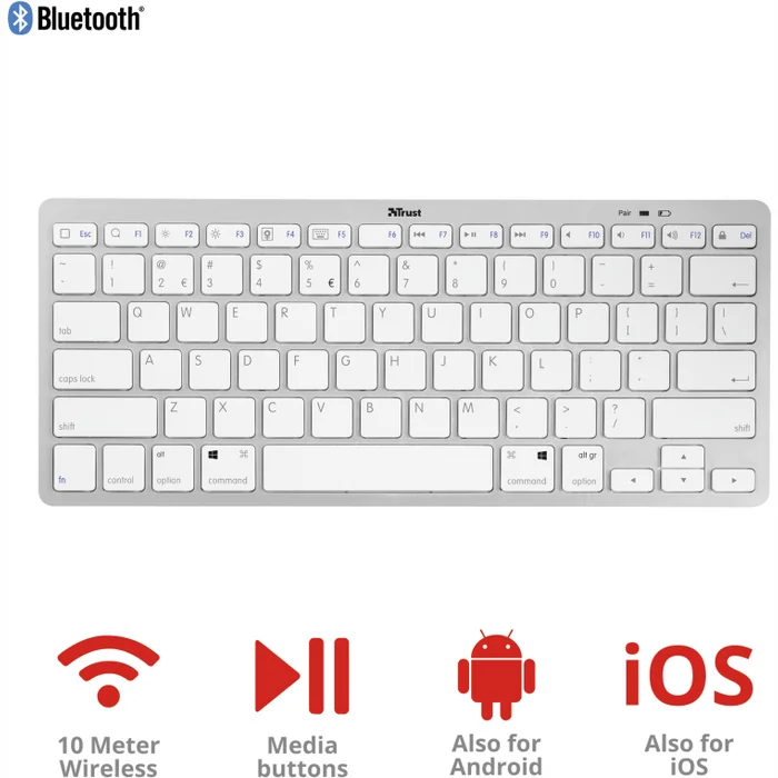 Klaviatūra Klaviatūra TRUST Nado Bluetooth Wireless Keyboard ENG