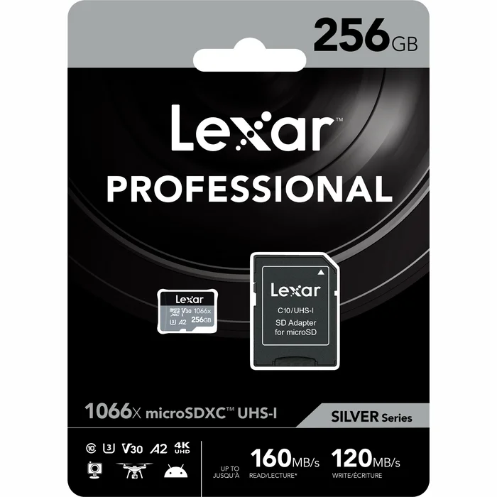 Lexar Professional 1066x UHS-I  MicroSDXC UHS-I Silev Series 256GB