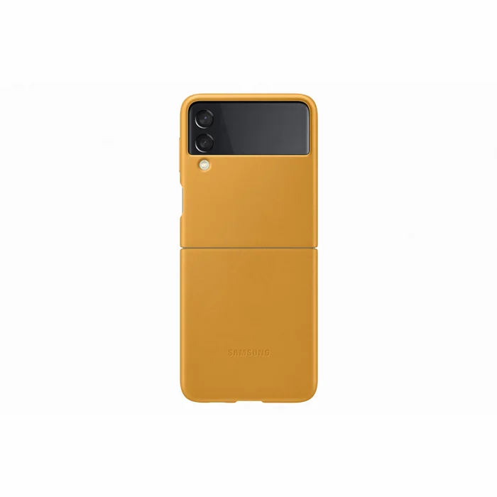 Samsung Galaxy Flip3 Leather Cover Mustard