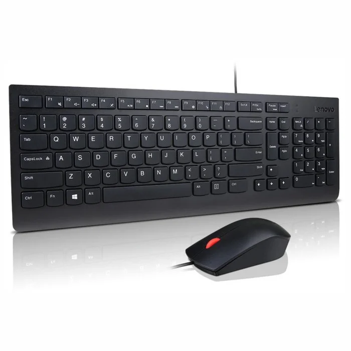 Klaviatūra Lenovo Essential Wired Keyboard And Mouse Combo ENG/​RUS Black [Mazlietots]