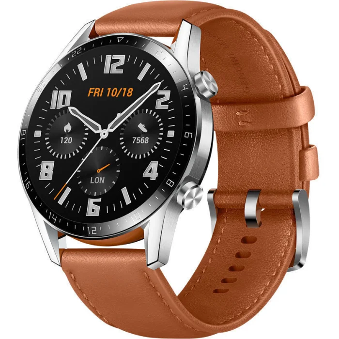 Viedpulkstenis Huawei Watch GT 2 46mm Pebble Brown Leather Strap