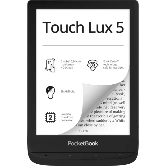 E-grāmatu lasītājs Pocketbook Touch Lux 5 Black 6"