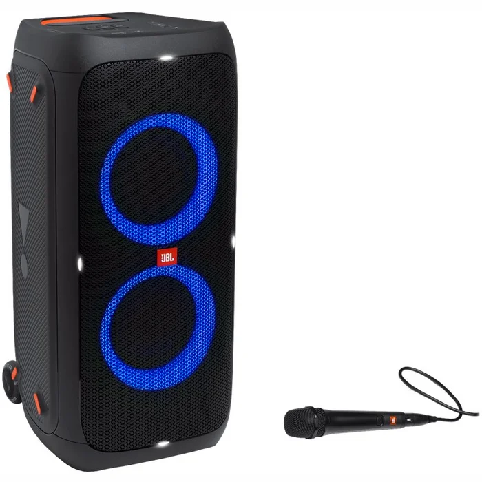 Bezvadu skaļrunis JBL Partybox310 Black + Mikrofons ar vadu