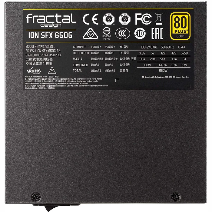 Barošanas bloks (PSU) Fractal Design FD-PSU-ION-SFX-650G-BK-EU