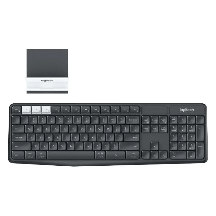 Klaviatūra Klaviatūra Logitech K375s Wireless Keyboard and Stand Combo EN/​RUS Black
