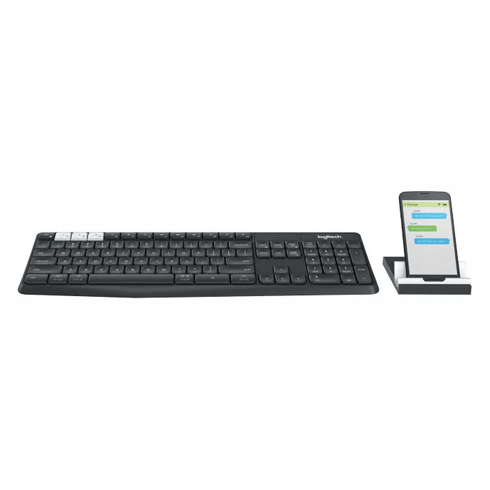 Klaviatūra Klaviatūra Logitech K375s Wireless Keyboard and Stand Combo EN/​RUS Black
