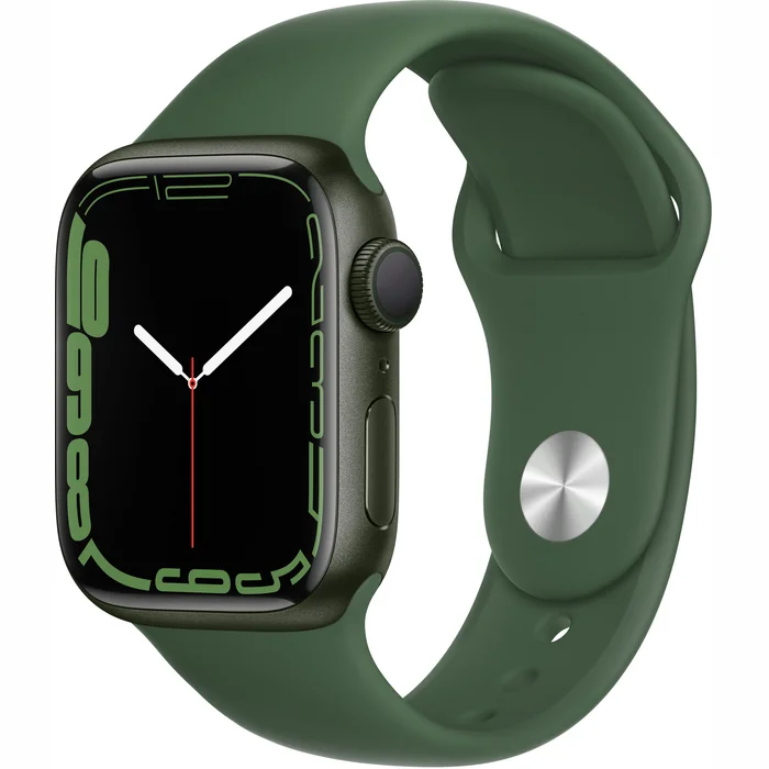Viedpulksteņi Apple Watch Series 7 GPS 41mm Green Aluminium Case with Clover Sport Band [Mazlietots]