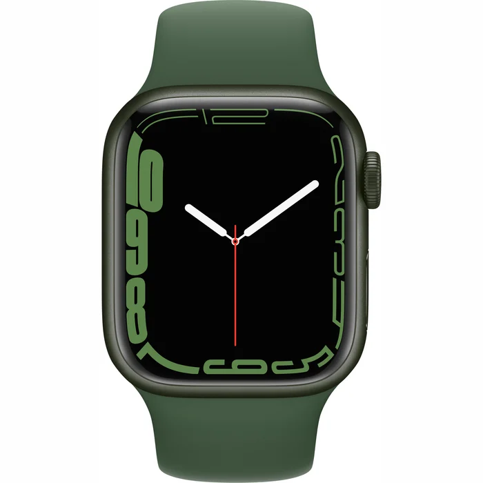 Viedpulksteņi Apple Watch Series 7 GPS 41mm Green Aluminium Case with Clover Sport Band [Mazlietots]