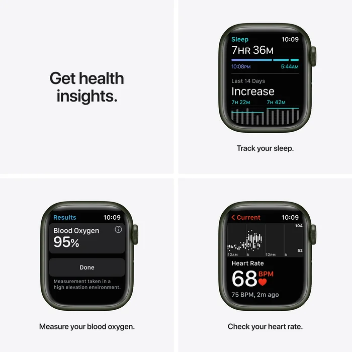 Viedpulksteņi Apple Watch Series 7 GPS 41mm Green Aluminium Case with Clover Sport Band [Mazlietots]