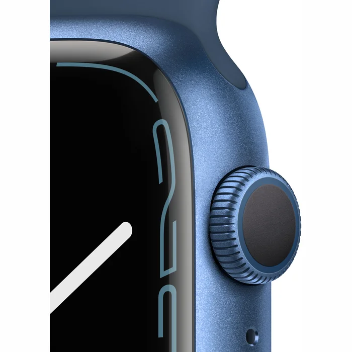 Viedpulkstenis Apple Watch Series 7 GPS 45mm Blue Aluminium Case with Abyss Blue Sport Band [Mazlietots]