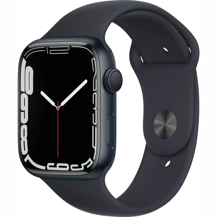 Viedpulkstenis Apple Watch Series 7 GPS 45mm Midnight Aluminium Case with Midnight Sport Band [Mazlietots]