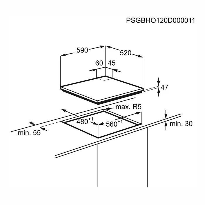 Plīts virsmas Electrolux EGT6242NVK