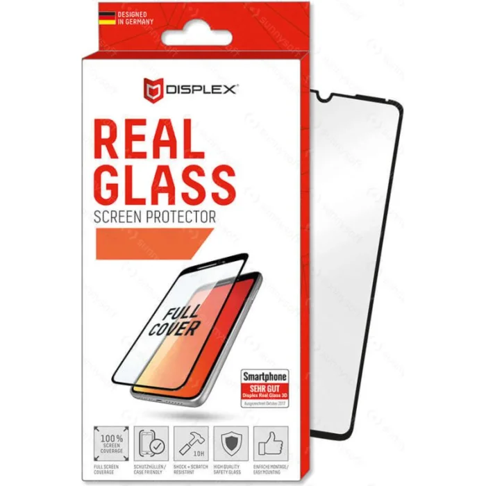 Viedtālruņa ekrāna aizsargs Samsung Galaxy Note 10+ Real 3D Screen Glass By Displex Black