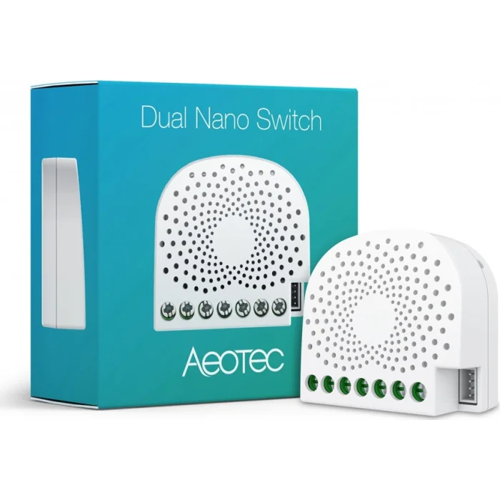 Iebūvējamais viedais slēdzis Aeotec Dual Nano Switch AEOEZW140