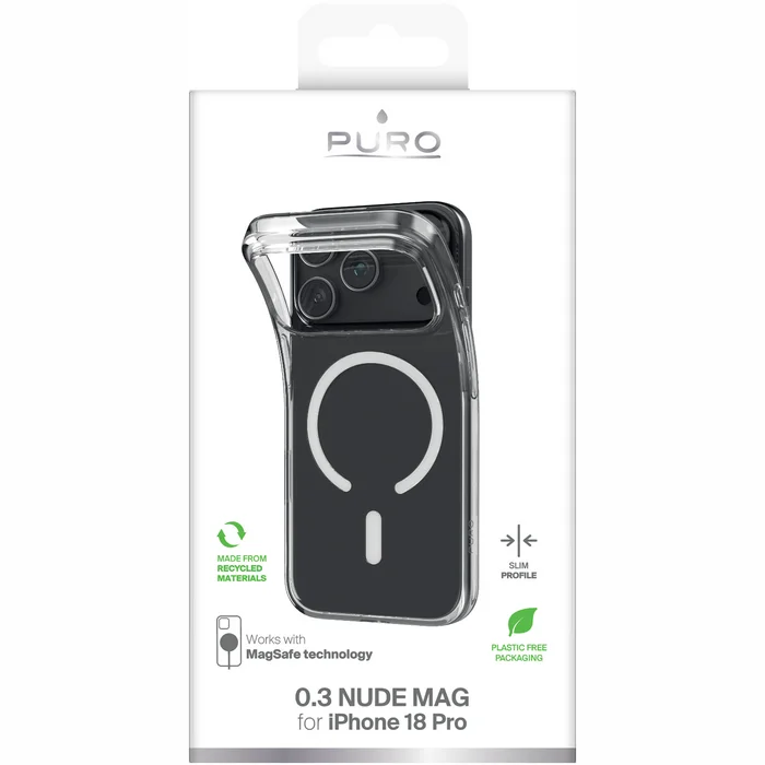 Puro Cover GRS 0.3 with Magsafe for iPhone 18 Pro Transparent
