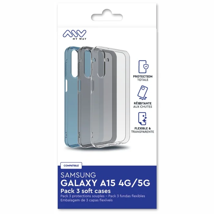 Samsung Galaxy A15 4G/A15 5G Pack 3 Soft Cover By My Way Transparent