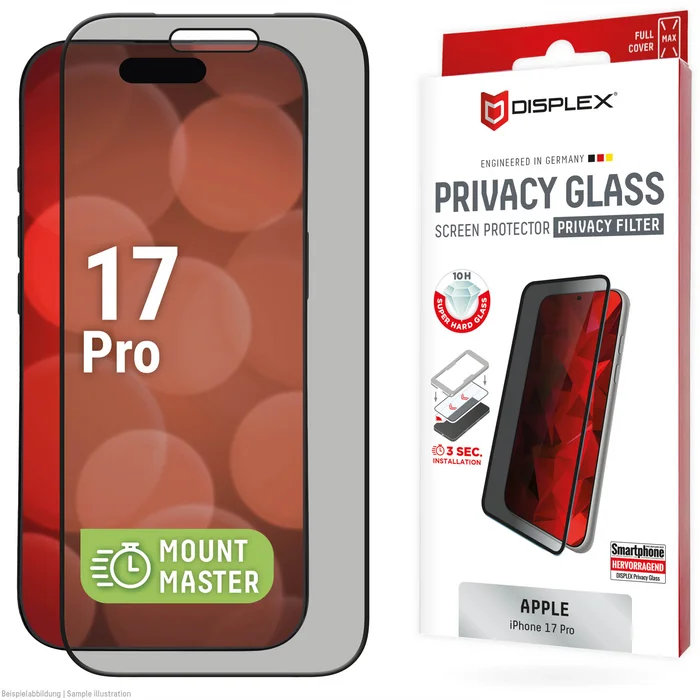 Apple iPhone 17 Pro Privacy Screen Glass Protector by Displex