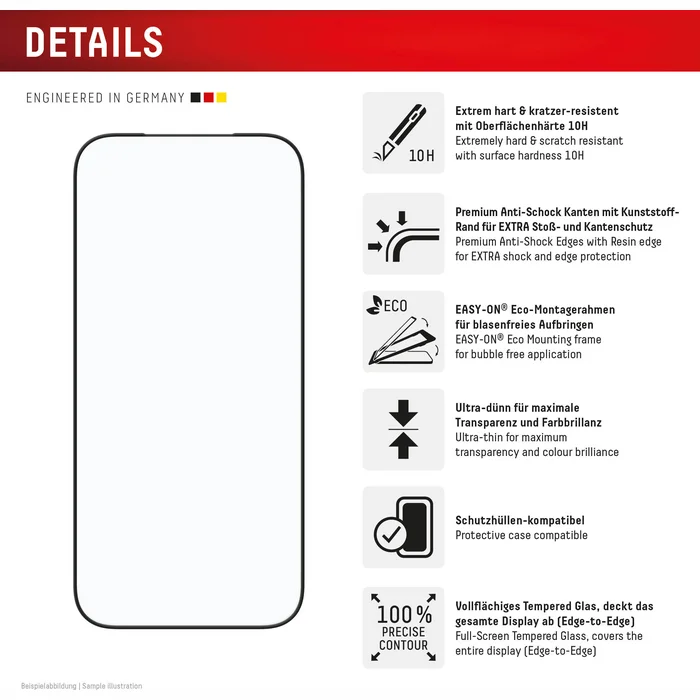 Apple iPhone 17 Premium Glass Screen Protector Full Cover By Displex