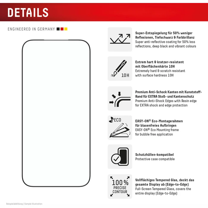 Apple iPhone 17 Pro Max Premium Glass Screen Protector Anti-Reflex by Displex