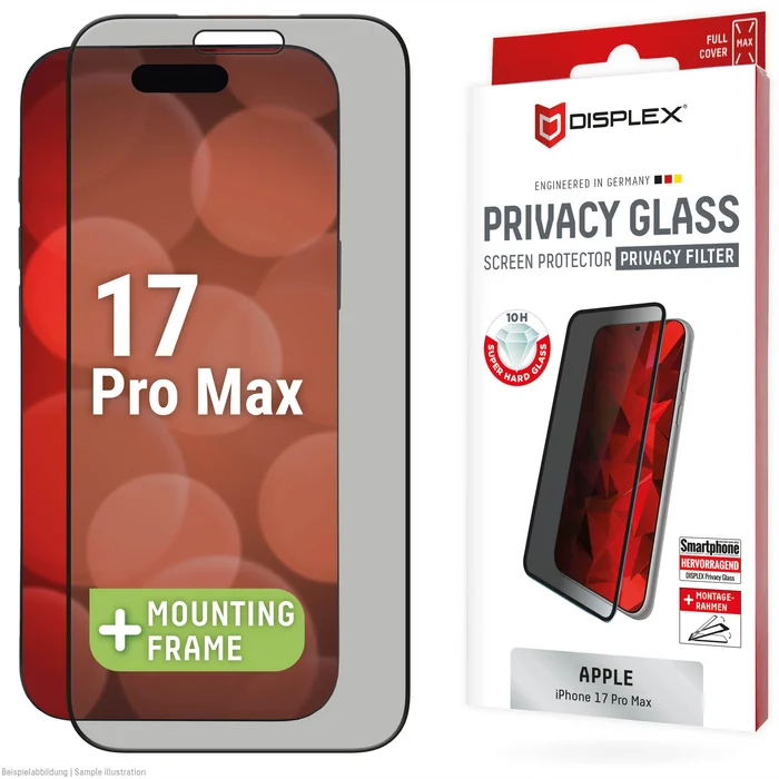 Apple iPhone 17 Pro Max Privacy Glass Screen Protector Privact Filter by Displex