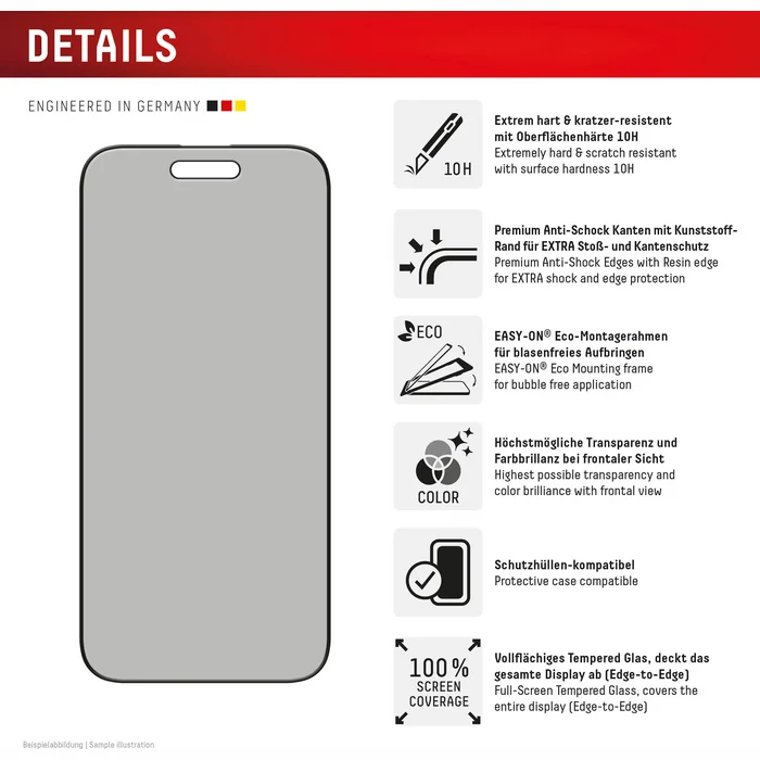 Apple iPhone Air Privacy Glass Screen Protector by Displex