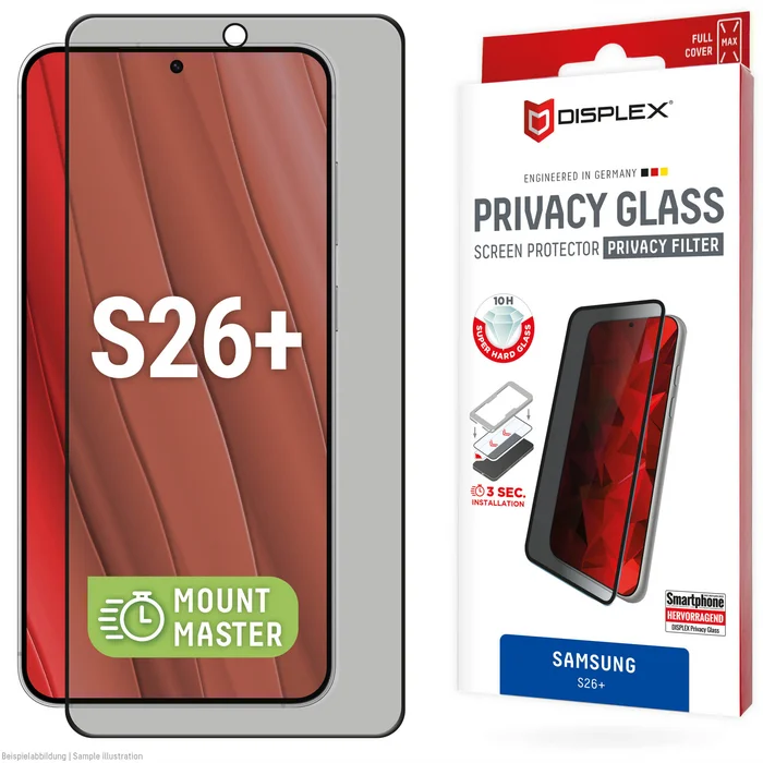 Samsung Galaxy S26+ Privacy Glass Screen Protector Black by Displex