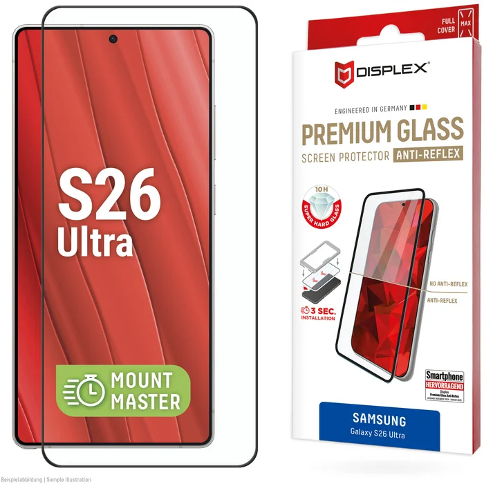 Samsung Galaxy S26 Ultra Premium Screen Glass Anti-Reflex Transparent by Displex