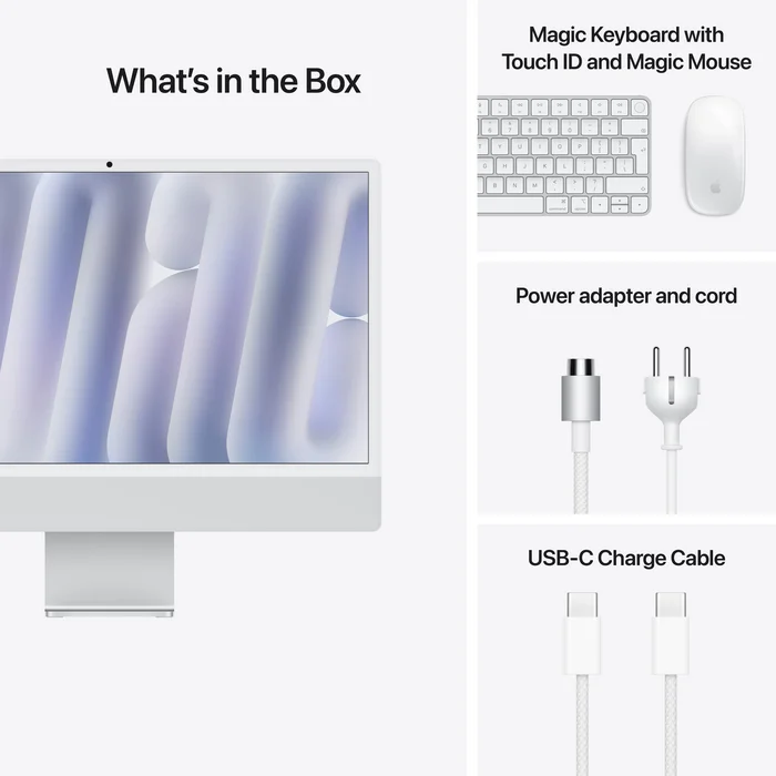 Stacionārais dators Apple iMac 24-inch Nano-texture glass M4 chip with 10 core CPU and 10 core GPU 16+256GB - Silver INT