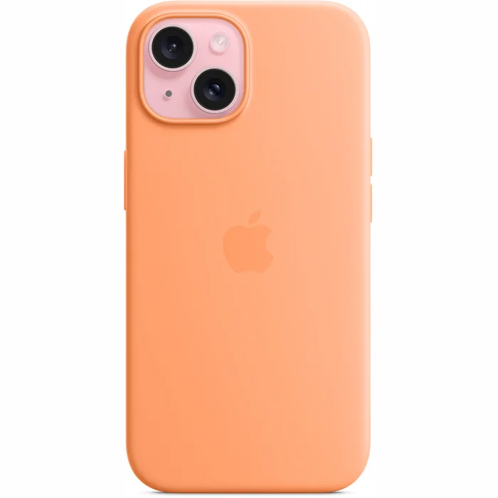 Apple iPhone 15 Silicone Case with MagSafe - Orange Sorbet