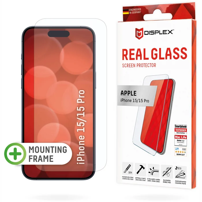 Apple iPhone 15/15 Pro Real 2D Screen Glass By Displex Transparent