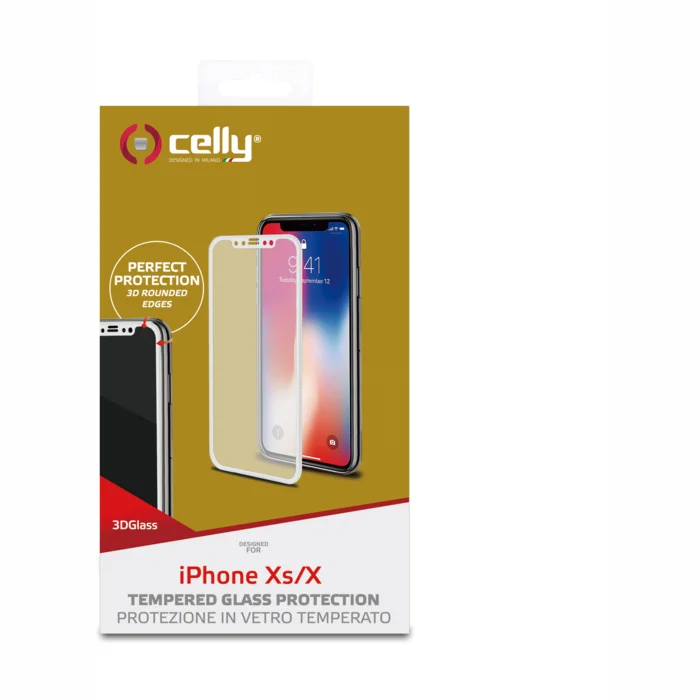 Apple iPhone X 3D Screen Glass by Celly White