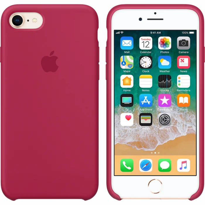 Viedtālruņu aksesuāri Apple iPhone 8 / 7 / SE Silicone Case - Rose Red
