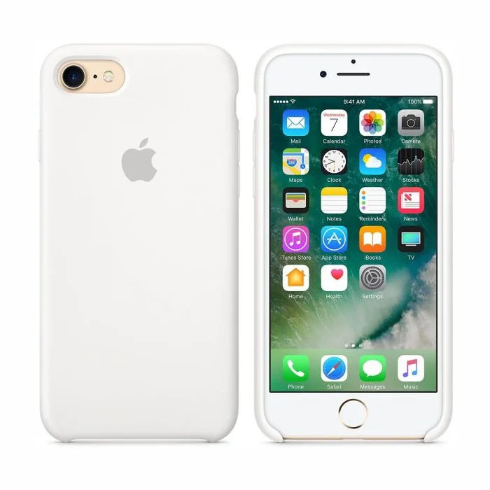 Aizsargapvalks Apple iPhone 7 Silicone Case - White