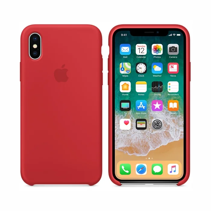 Apple iPhone X Silicone Case - Red