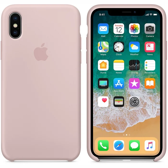 Viedtālruņu aksesuāri Apple iPhone X Silicone Case - Pink Sand