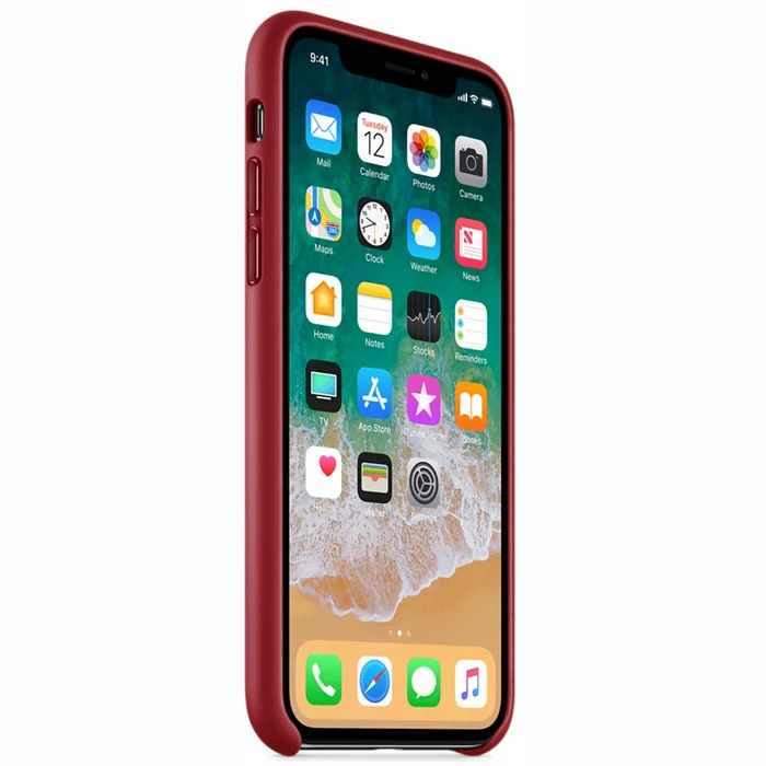 Apple iPhone X Leather Case - Red