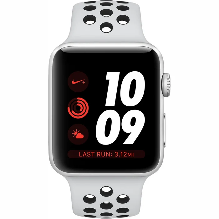 Viedpulkstenis Viedpulkstenis Apple Watch Nike+ Series 3 42mm Silver, Pure Platinum/Black Band