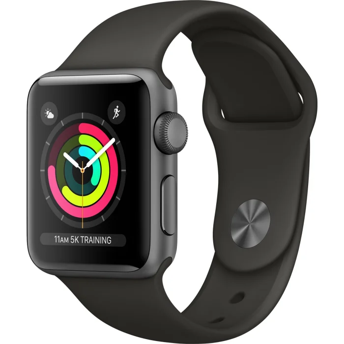 Viedpulkstenis Viedpulkstenis Apple Watch Series 3 38mm Space Grey, Grey Sport Band