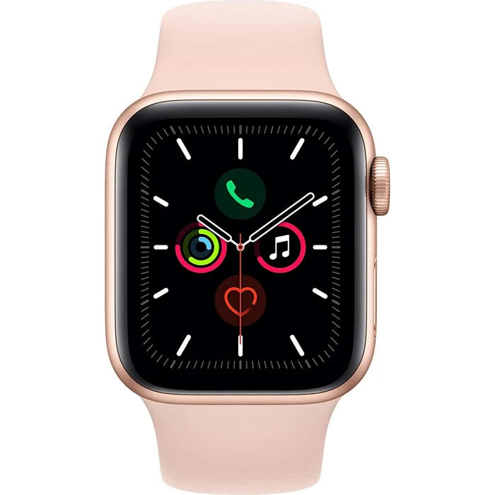 Viedpulkstenis Apple Watch Series 5 GPS, 40mm Gold Aluminium Case with Pink Sand Sport Band