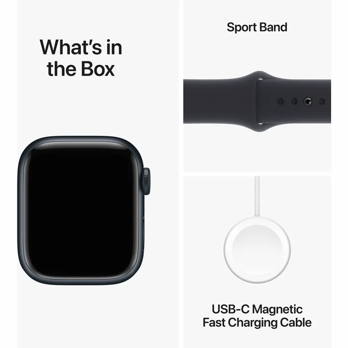 Viedpulkstenis Apple Watch Series 9 GPS + Cellular 41mm Midnight Aluminium Case with Midnight Sport Band - S/M