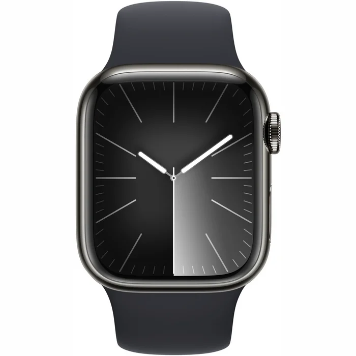 Apple Watch Series 9 GPS + Cellular 41mm Graphite Stainless Steel Case with Midnight Sport Band -S/M