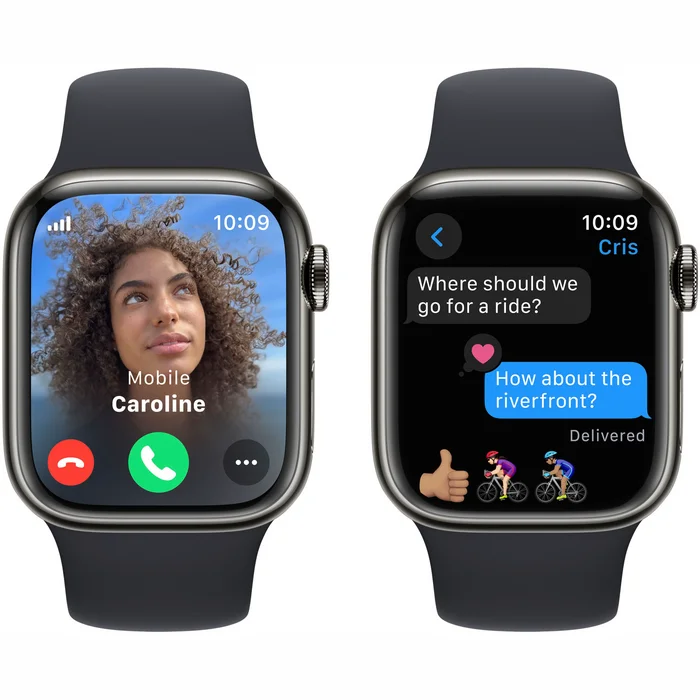 Apple Watch Series 9 GPS + Cellular 41mm Graphite Stainless Steel Case with Midnight Sport Band -S/M
